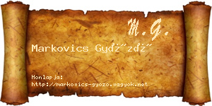 Markovics Győző névjegykártya