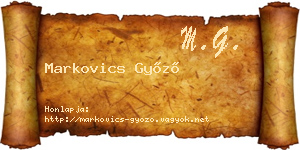 Markovics Győző névjegykártya
